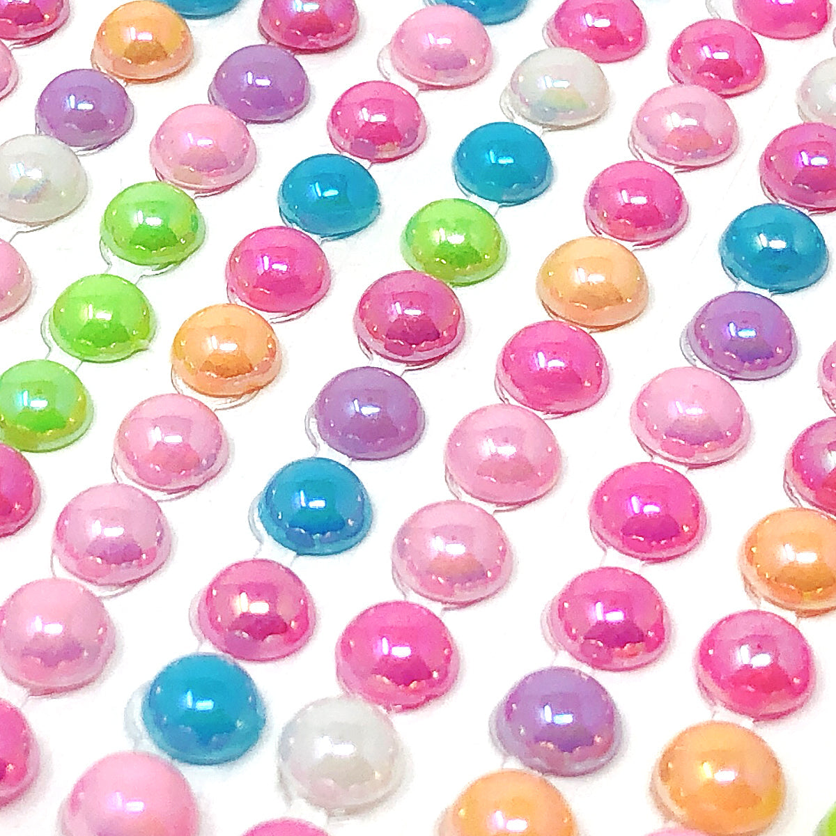 Wrapables Acrylic Self Adhesive Crystal Rhinestone Gem Stickers, Pearls Multicolor