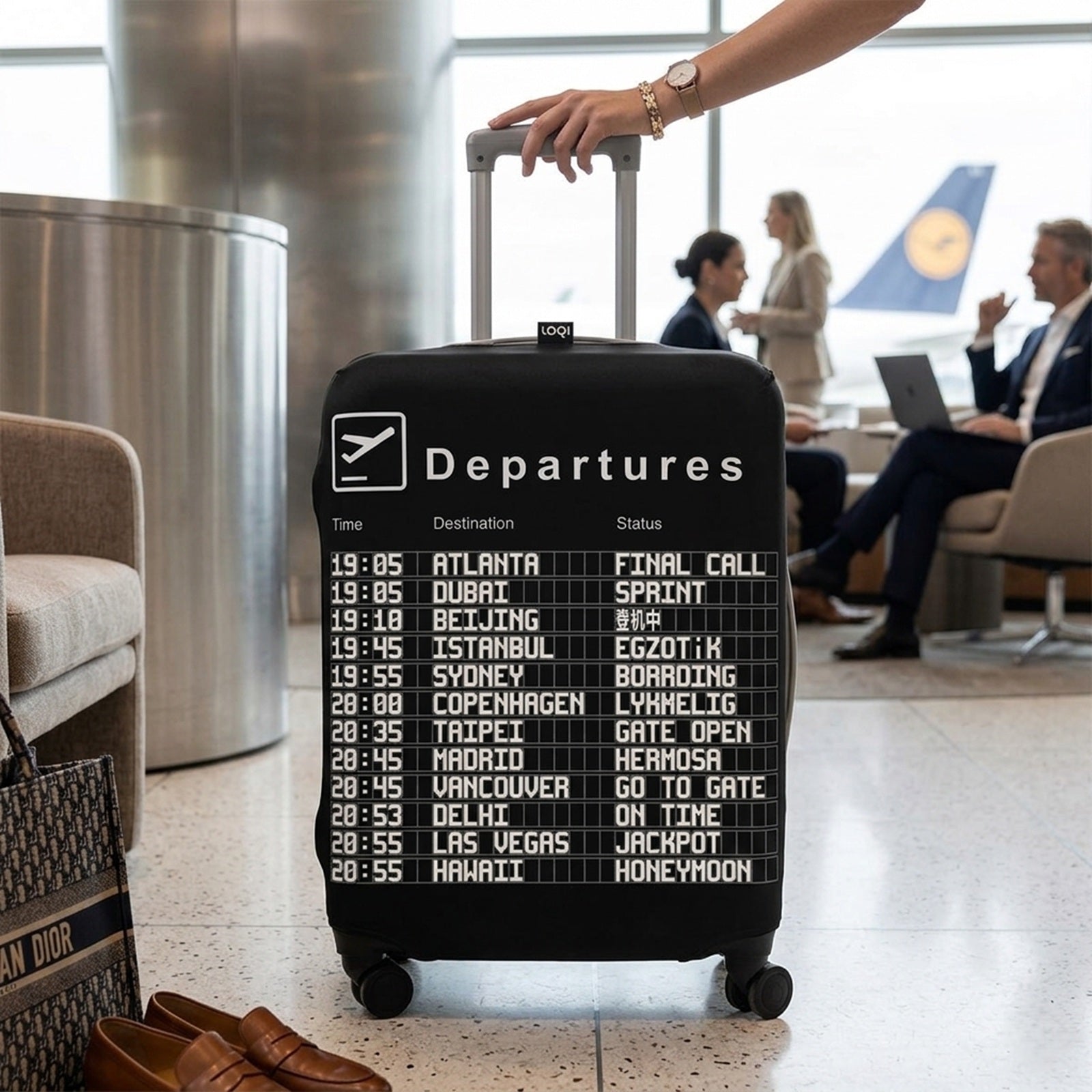 LOQI AIRPORT Arrivals Luggage Cover M