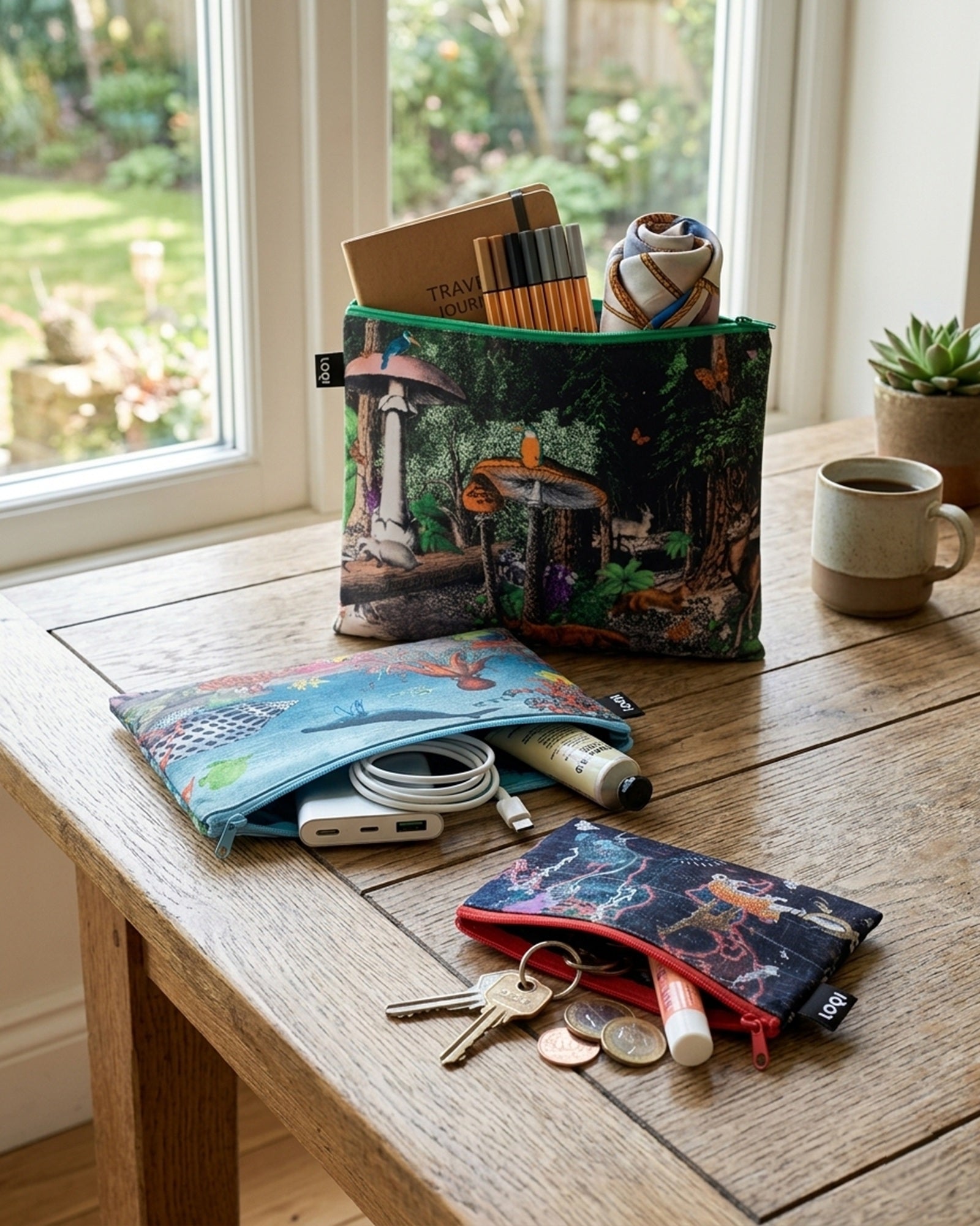 LOQI Kristjana S Williams Interiors World Map Zip Pockets