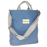 Wrapables Canvas Tote Bag for Women, Casual Cross Body Shoulder Handbag, Blue