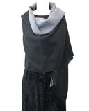 Wrapables Soft Cashmere Feeling Scarf, Large Two-Tone Winter Scarf Wrap Shawl, Black / Gray