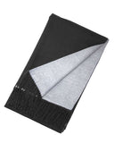 Wrapables Soft Cashmere Feeling Scarf, Large Two-Tone Winter Scarf Wrap Shawl, Black / Gray