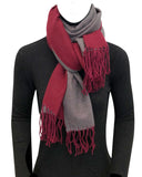 Wrapables Soft Cashmere Feeling Scarf, Large Two-Tone Winter Scarf Wrap Shawl, Wine / Gray