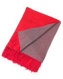 Wrapables Soft Cashmere Feeling Scarf, Large Two-Tone Winter Scarf Wrap Shawl, Red / Gray