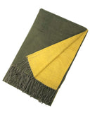 Wrapables Soft Cashmere Feeling Scarf, Large Two-Tone Winter Scarf Wrap Shawl, Camo Green / Mustard