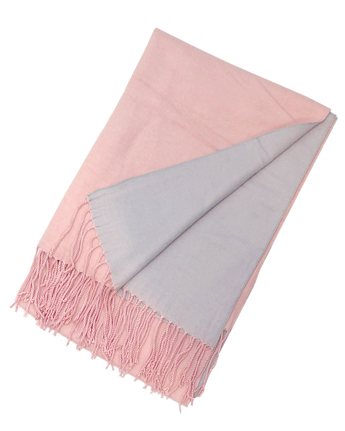 Wrapables Soft Cashmere Feeling Scarf, Large Two-Tone Winter Scarf Wrap Shawl, Pink/Light Gray