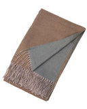 Wrapables Soft Cashmere Feeling Scarf, Large Two-Tone Winter Scarf Wrap Shawl, Chocolate / Charcoal Gray