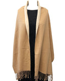 Wrapables Soft Cashmere Feeling Scarf, Large Two-Tone Winter Scarf Wrap Shawl, Camel / Beige