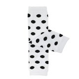 Wrapables Playful Patterns Baby & Toddler Leg Warmers, Black and White Polka Dots