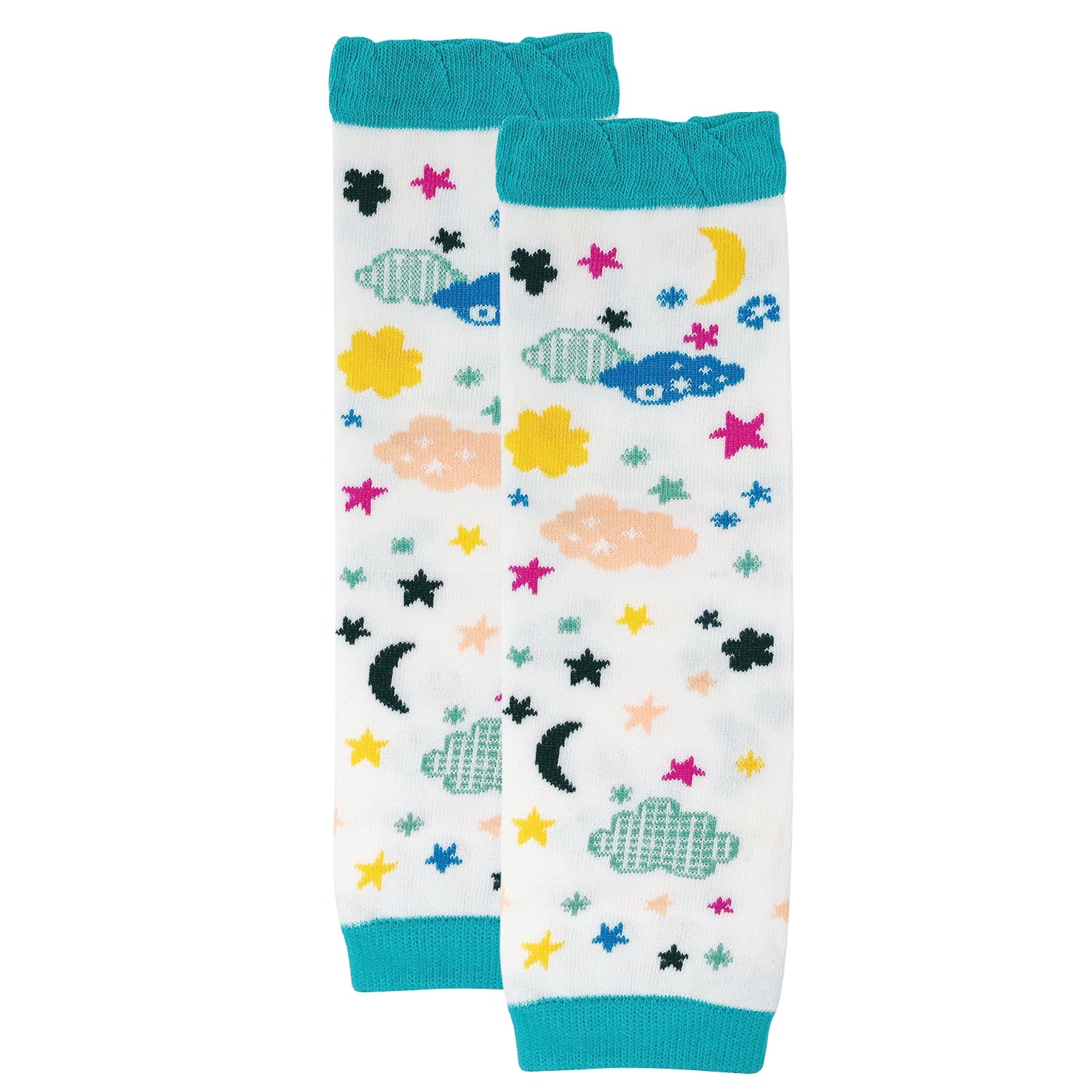 Wrapables Playful Patterns Baby & Toddler Leg Warmers, Clouds and Stars