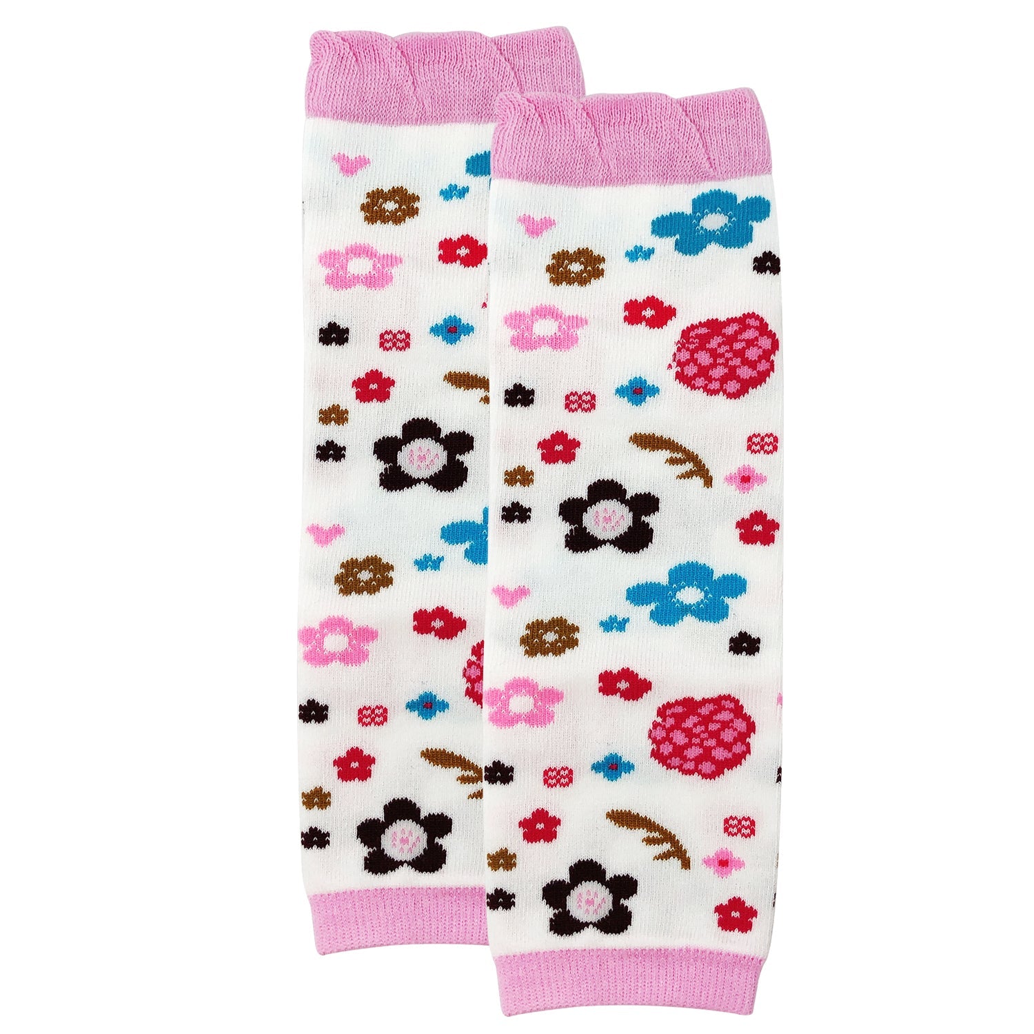 Wrapables Playful Patterns Baby & Toddler Leg Warmers, Colorful Flowers