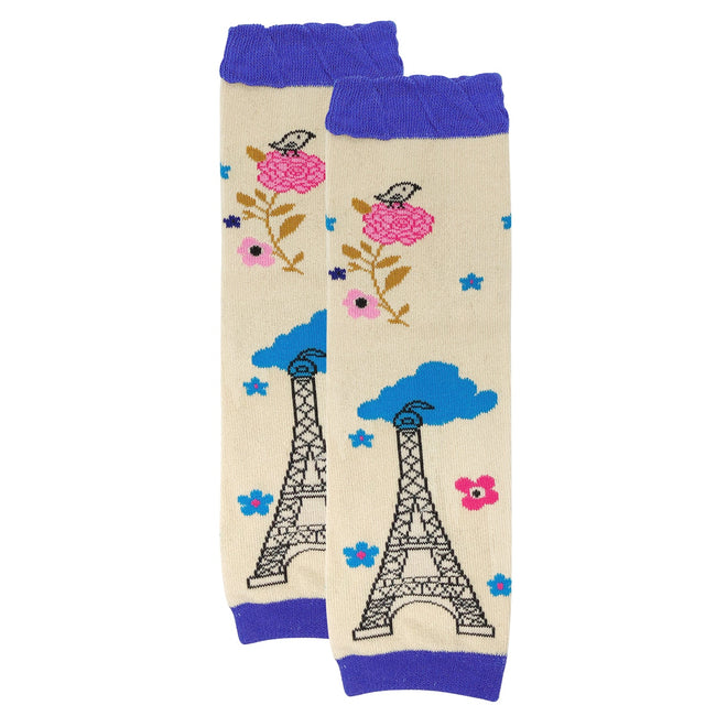 Wrapables Playful Patterns Baby & Toddler Leg Warmers, Eiffel Tower