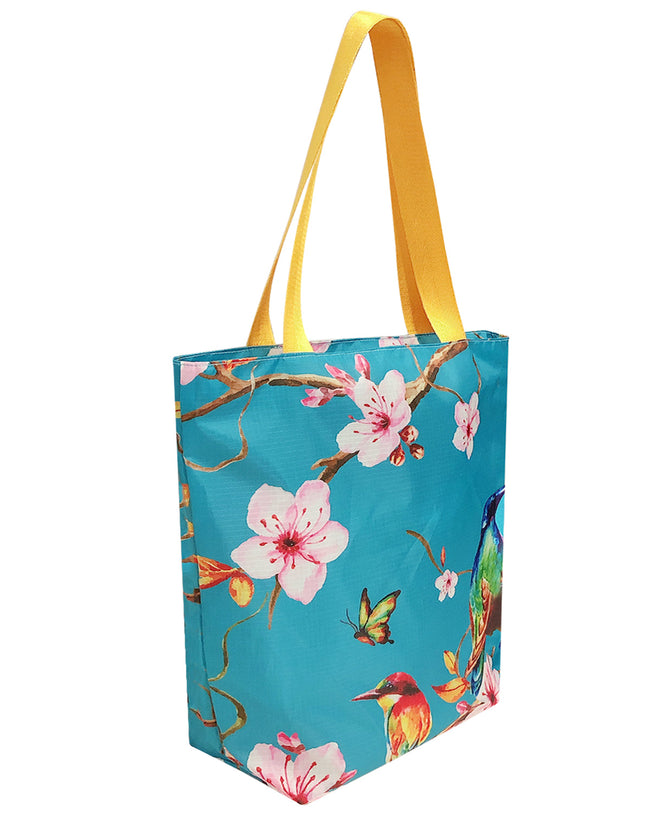 Wrapables Stylish Compact Folding Ripstop Polyester Tote Bag, Shoulder Bag, Travel Bag, Shopping Bag, Cherry Blossoms