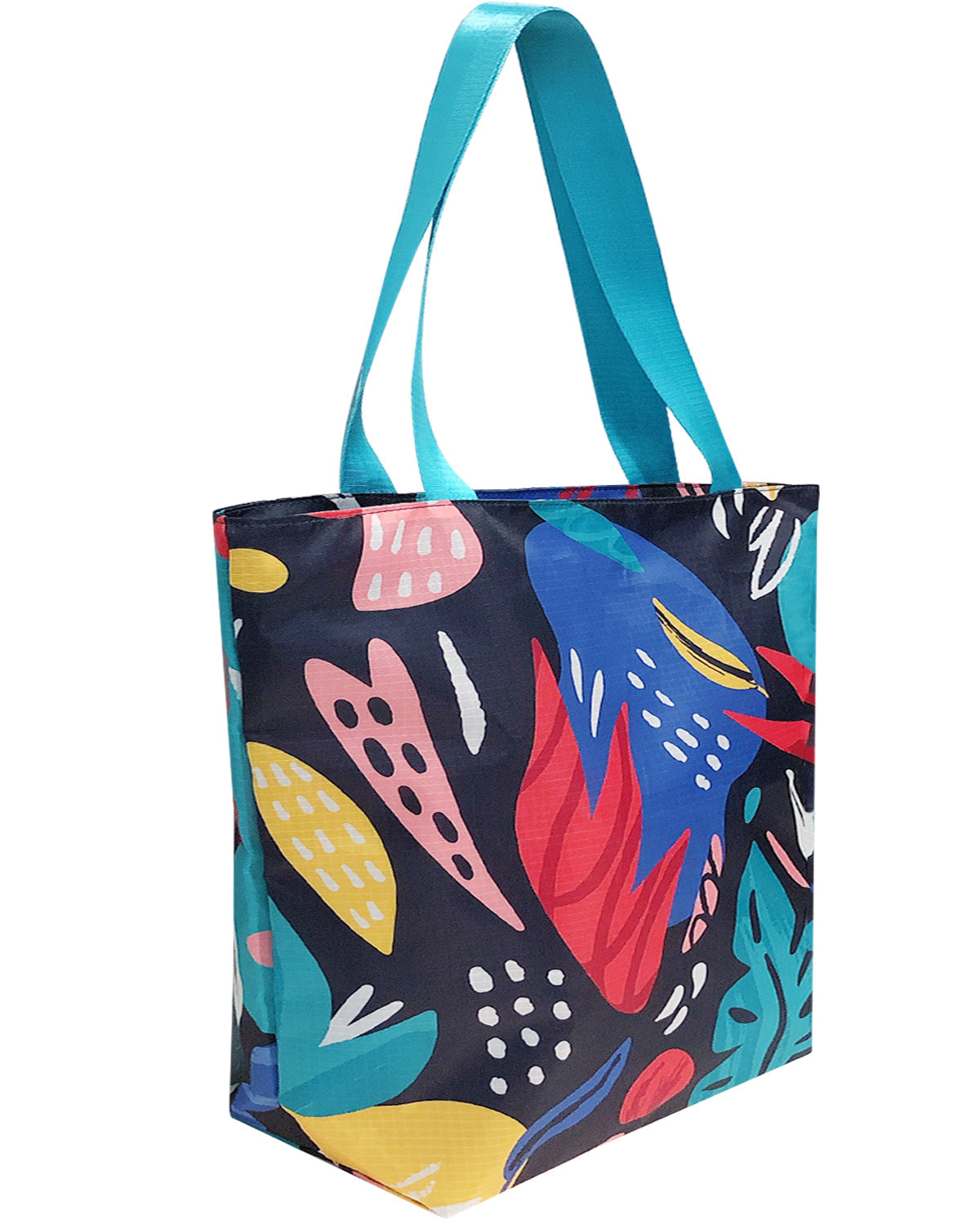 Wrapables Stylish Compact Folding Ripstop Polyester Tote Bag, Shoulder Bag, Travel Bag, Shopping Bag, Dark Retro