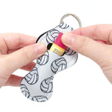 Wrapables 10 Pack Chapstick Holder Keychain with 10 Pieces Metal Clasps, Volleyball