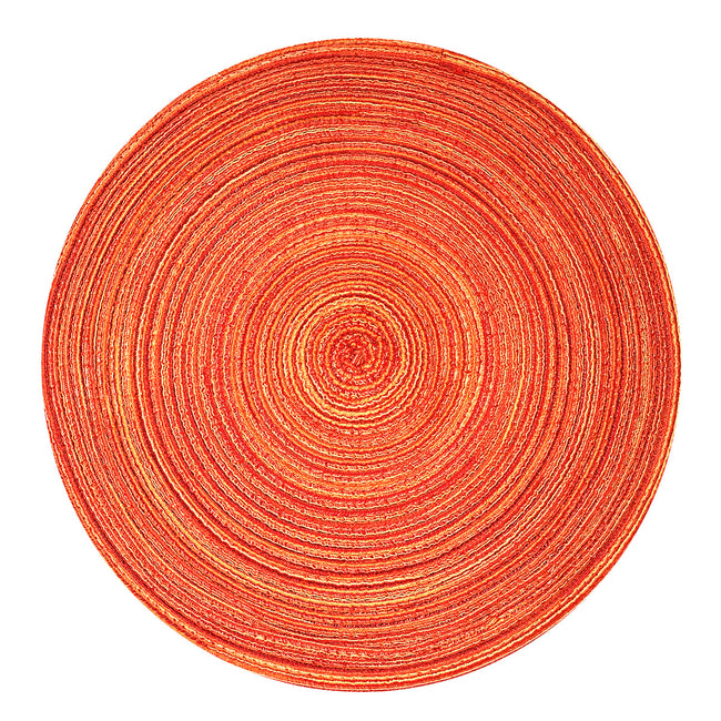 Wrapables 15" Woven Round Placemats (Set of 6), Tomato Red