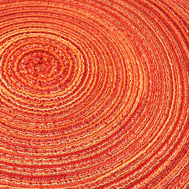 Wrapables 15" Woven Round Placemats (Set of 6), Tomato Red