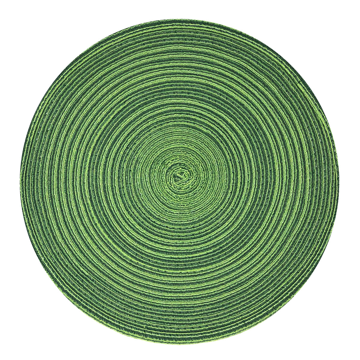 Wrapables 15" Woven Round Placemats (Set of 6), Green