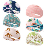 Wrapables Boho Vintage Floral Elastic Headbands for Sports, Yoga, Workouts, Facials (Set of 6), Classic