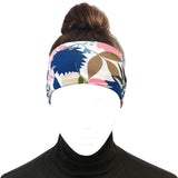Wrapables Boho Vintage Floral Elastic Headbands for Sports, Yoga, Workouts, Facials (Set of 6), Floral Print