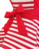 Wrapables Classic Vintage Christmas Holiday Apron,  Stylish Cooking Apron,  Red Stripe