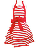 Wrapables Classic Vintage Christmas Holiday Apron,  Stylish Cooking Apron,  Red Stripe