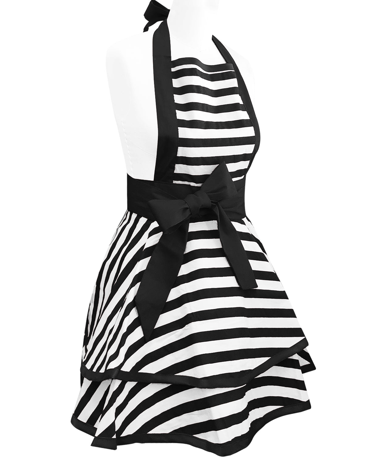 Wrapables Classic Vintage Apron,  Stylish Cooking Apron,  Black Stripe