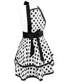 Wrapables Classic Vintage Apron,  Stylish Cooking Apron,  Black Dot