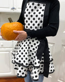 Wrapables Classic Vintage Apron,  Stylish Cooking Apron,  Black Dot