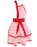 Wrapables Classic Vintage Christmas Holiday Apron,  Stylish Cooking Apron,  Red Dot