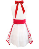 Wrapables Classic Vintage Christmas Holiday Apron,  Stylish Cooking Apron,  Red Dot