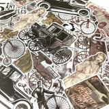 Wrapables Decorative Scrapbooking Washi Stickers, DIY Crafts for Stationery, Diary, Card Making (60 pcs), Automobile