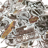 Wrapables Decorative Scrapbooking Washi Stickers, DIY Crafts for Stationery, Diary, Card Making (60 pcs), Automobile
