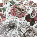 Wrapables Decorative Scrapbooking Washi Stickers, DIY Crafts for Stationery, Diary, Card Making (60 pcs), Skulls