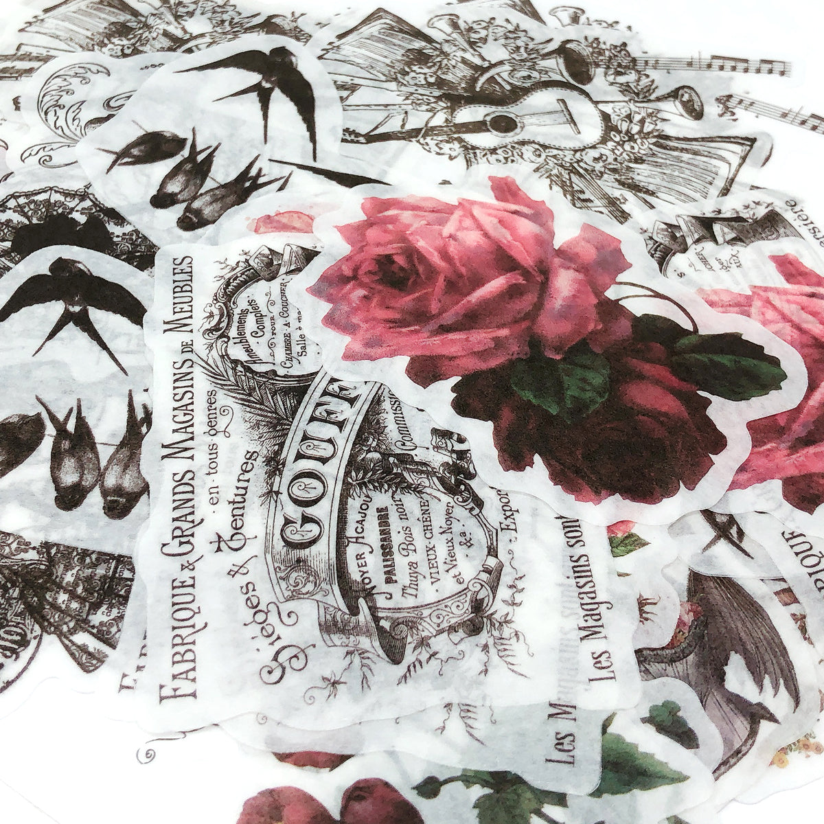 Wrapables Decorative Scrapbooking Washi Stickers, DIY Crafts for Stationery, Diary, Card Making (60 pcs), Skulls
