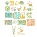 Wrapables Decorative Scrapbooking Washi Stickers, DIY Crafts for Stationery, Diary, Card Making (60 pcs), Green & Gold