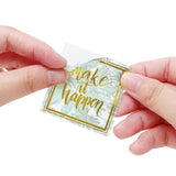 Wrapables Decorative Scrapbooking Washi Stickers, DIY Crafts for Stationery, Diary, Card Making (60 pcs), Green & Gold