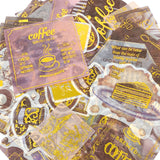 Wrapables Decorative Scrapbooking Washi Stickers, DIY Crafts for Stationery, Diary, Card Making (60 pcs), Coffee