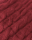 Wrapables Winter Warm Chunky Cable Knit Infinity Scarf and Beanie Set, Burgundy