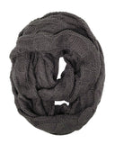 Wrapables Winter Warm Chunky Cable Knit Infinity Scarf and Beanie Set, Charcoal Gray