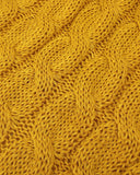 Wrapables Winter Warm Chunky Cable Knit Infinity Scarf and Beanie Set, Yellow