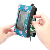 Wrapables Neoprene Mini Wristlet Wallet / Credit Card ID Holder with Lanyard, Bird & Cherry Blossom