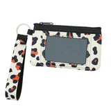 Wrapables Neoprene Mini Wristlet Wallet / Credit Card ID Holder with Lanyard, Leopard