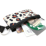 Wrapables Neoprene Mini Wristlet Wallet / Credit Card ID Holder with Lanyard, Leopard