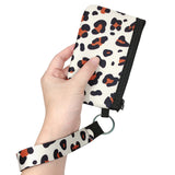 Wrapables Neoprene Mini Wristlet Wallet / Credit Card ID Holder with Lanyard, Leopard