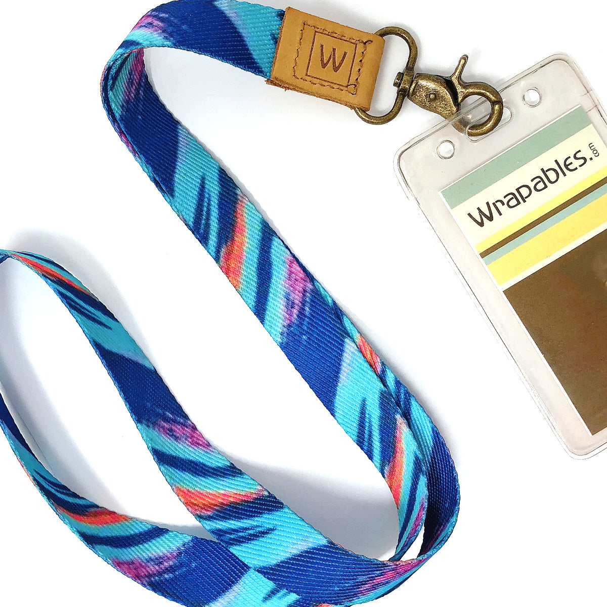 Wrapables Lanyard Keychain and ID Badge Holder, Abstract 1