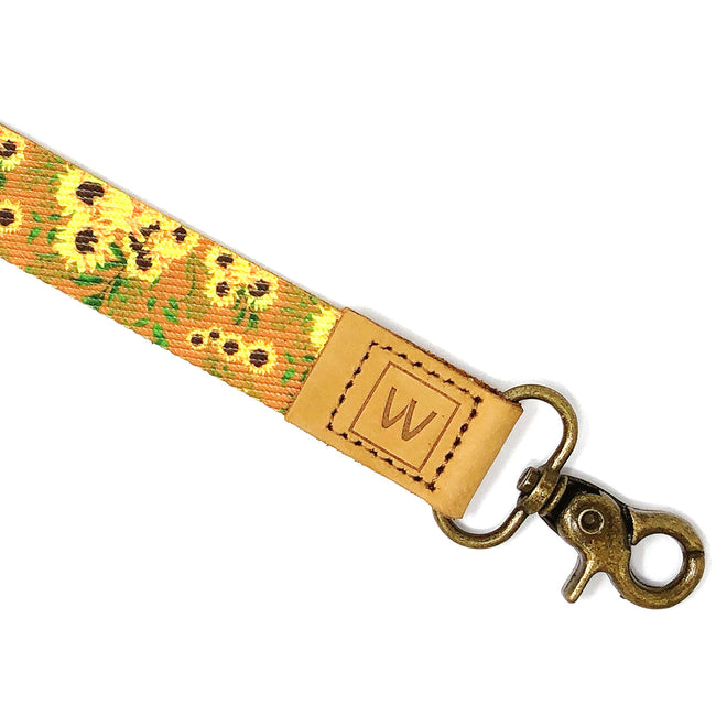 Wrapables Lanyard Keychain and ID Badge Holder, Sunflowers Tan