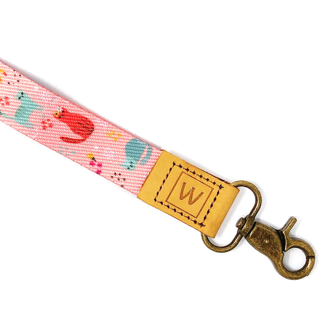 Wrapables Lanyard Keychain and ID Badge Holder, Pink Kitty