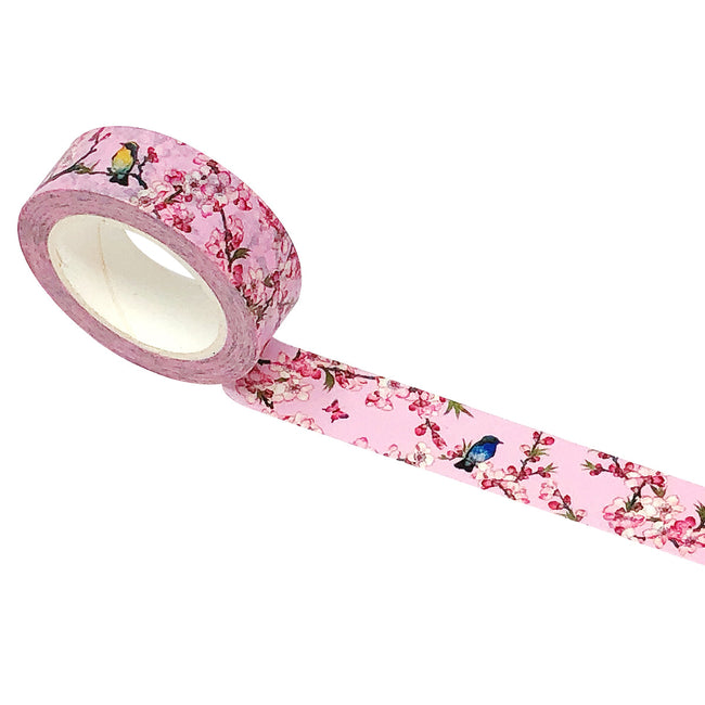 Wrapables Washi Masking Tape, Birds in Pink