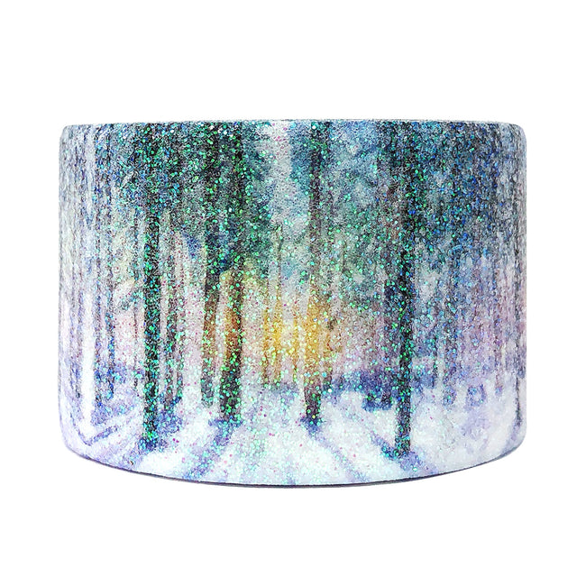 Wrapables Glitter Washi Masking Tape, Snowy Forest, 30mm x 3M